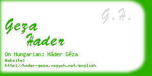geza hader business card